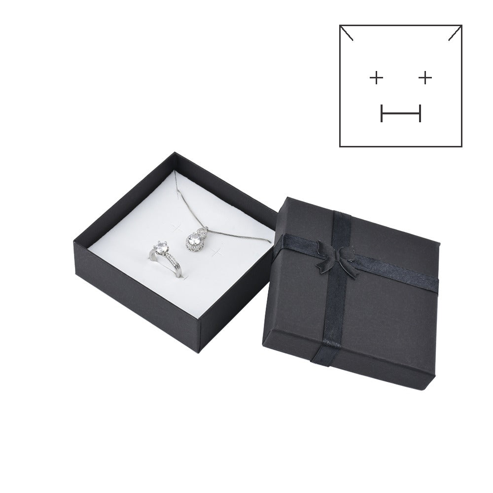 necklace box - 12pcs Black Necklace Boxes B10-44-BK front view