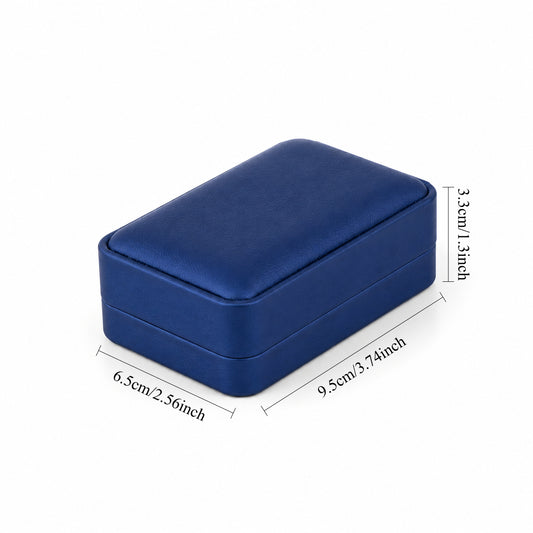 necklace box - Blue PU Leather Necklace Box 1-6 open view