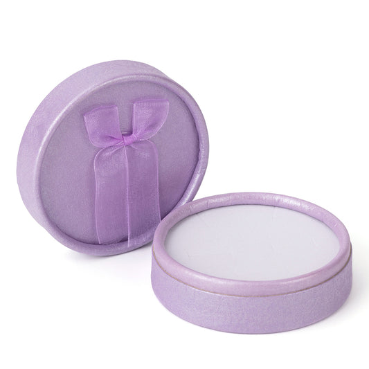 necklace box - 12pcs Purple Cardboard Organza Boxes Necklace B1433-PUR W PUR front view
