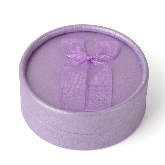 necklace box - 12pcs Purple Cardboard Organza Boxes Necklace B1433-PUR W PUR open view