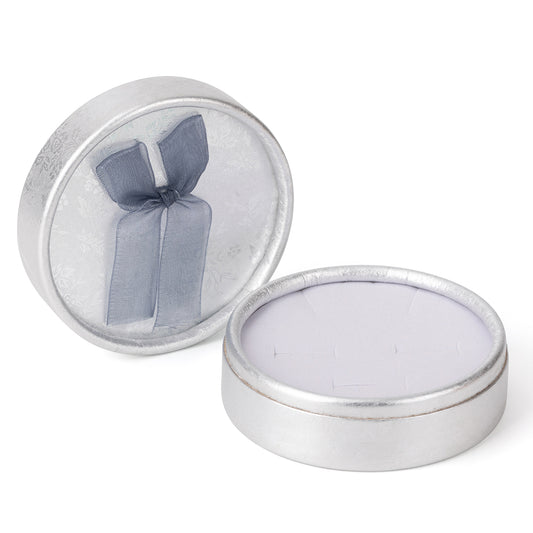 necklace box - 12pcs Silver Cardboard Organza Boxes Necklace B1433-SL W SL front view