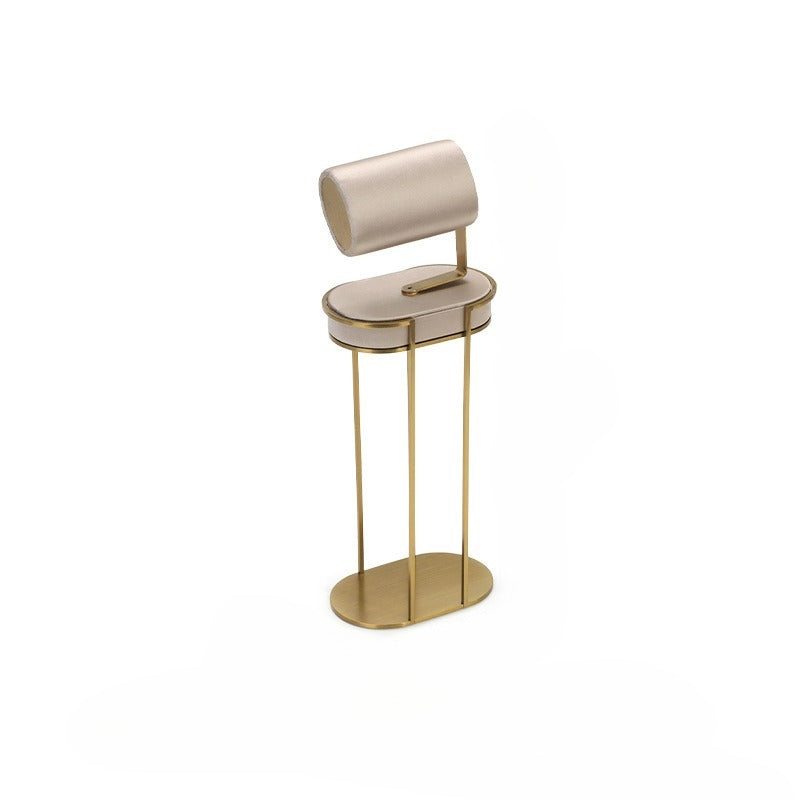 necklace display - Beige Gold Velvet Metal Display Stand Necklaces C02916 product view 09