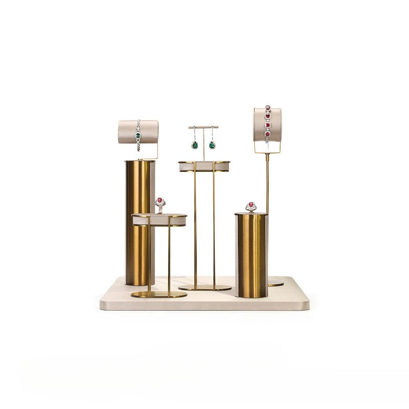 necklace display - Beige Gold Velvet Metal Display Stand Necklaces C02916 product view 20