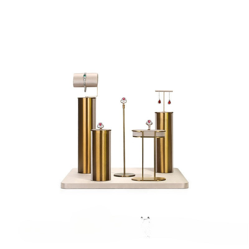 necklace display - Beige Gold Velvet Metal Display Stand Necklaces C02916 product view 21