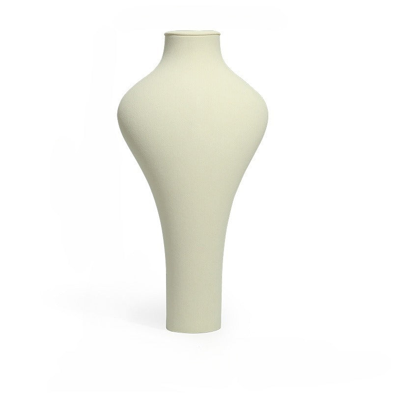 necklace display - Beige Gold Velvet Necklace Display Bust Mannequin C01274 open view