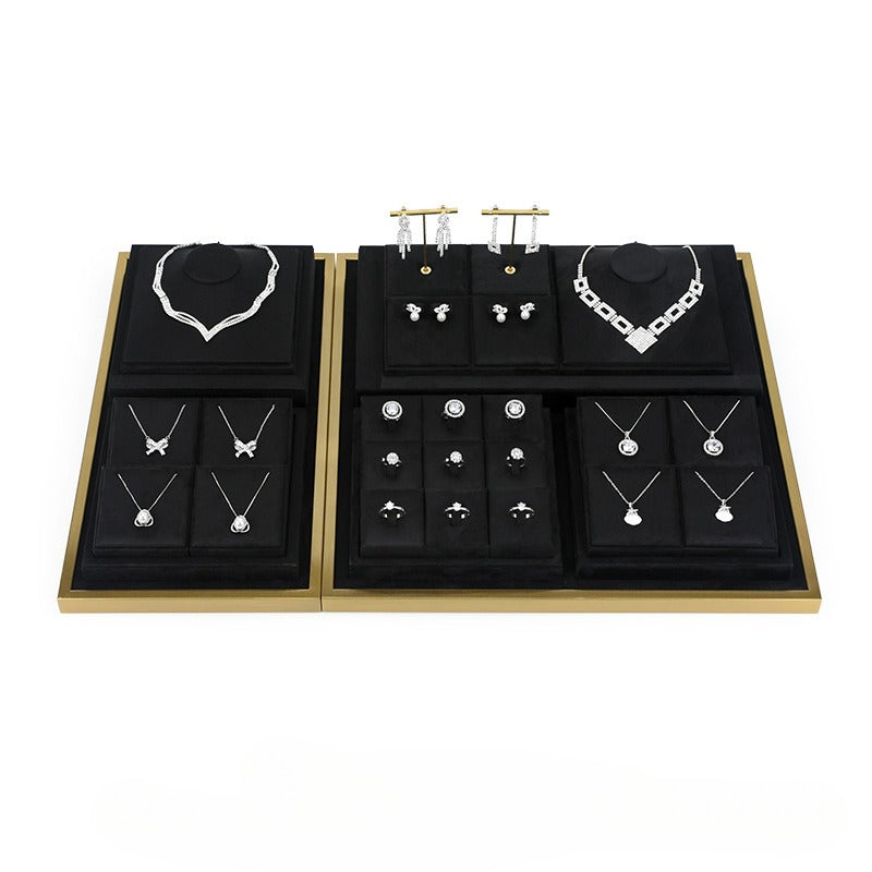 necklace display - Black Microfiber Metal Display Tray Necklaces C02262 product view 05
