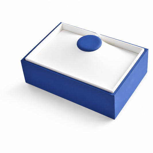 necklace display - Blue White Necklace Display Tray T046N-W front view