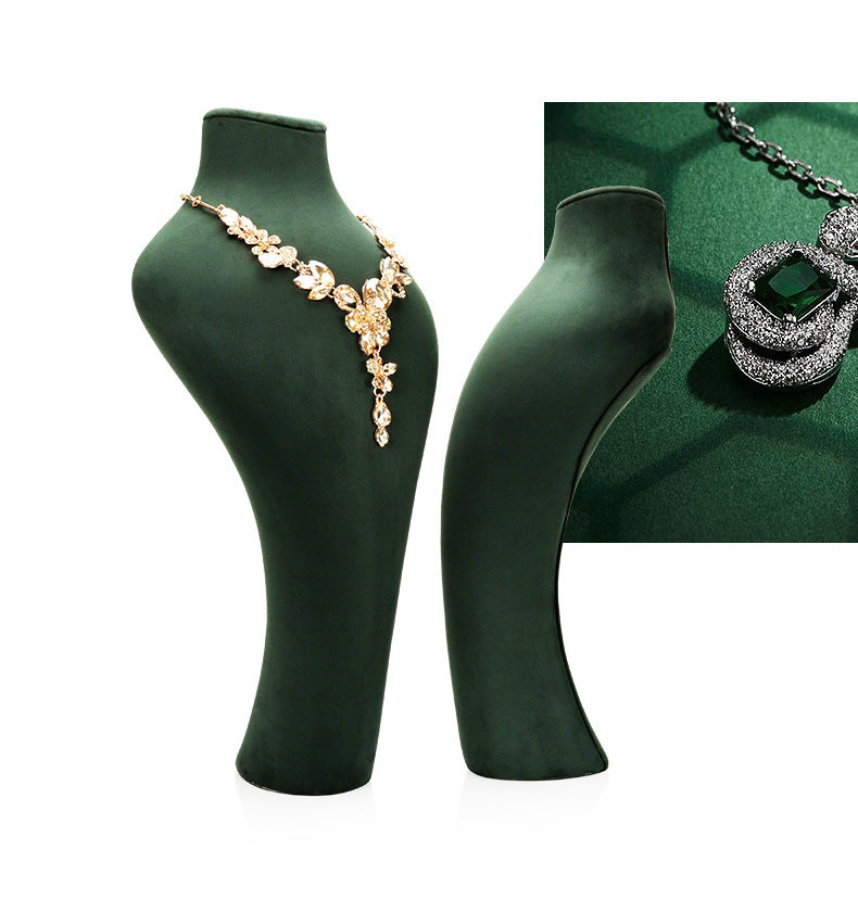 necklace display - 3pcs Green Velvet Necklace Display Bust Stand C00766 detail view