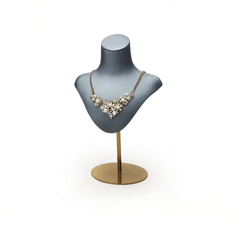 necklace display - Gray Blue Display Stand Necklace Bust C02739 product view 20