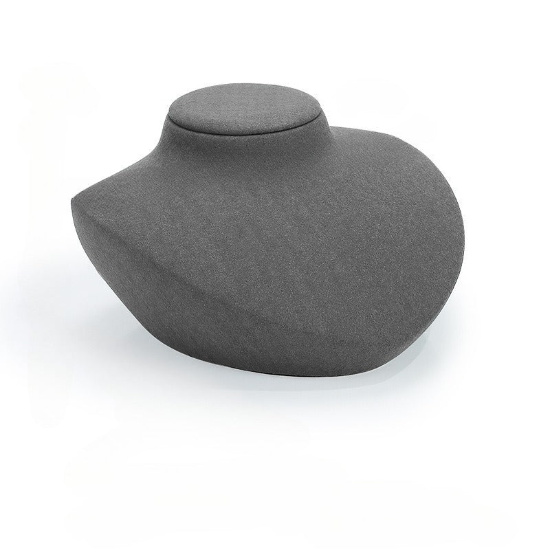 necklace display - Gray Microfiber Display Stand Necklaces Rings C01836 open view