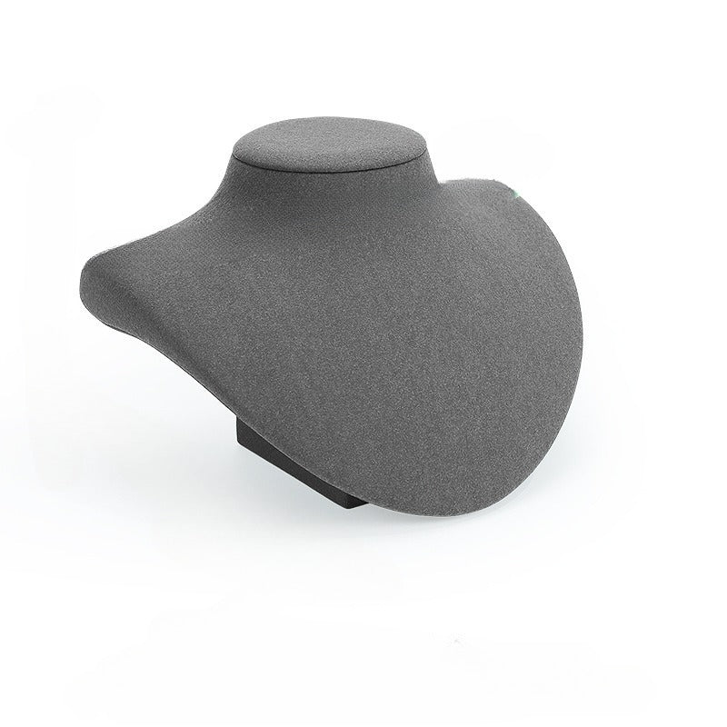 necklace display - Gray Microfiber Display Stand Necklaces Rings C01836 side view