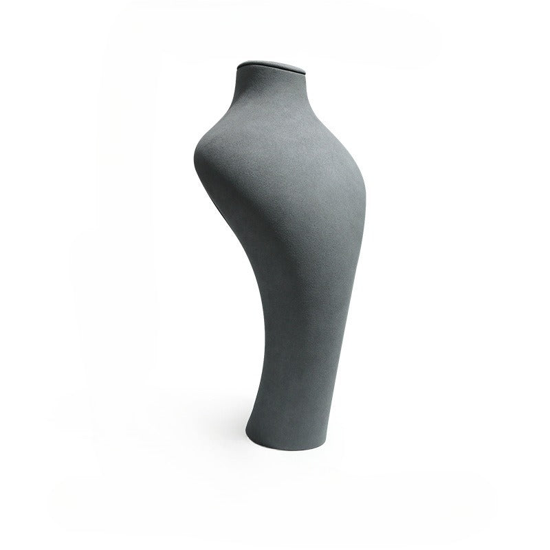 necklace display - Gray Microfiber Display Stand Necklace Holder C01385 detail view