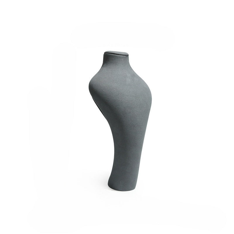 necklace display - Gray Microfiber Display Stand Necklace Holder C01385 open view
