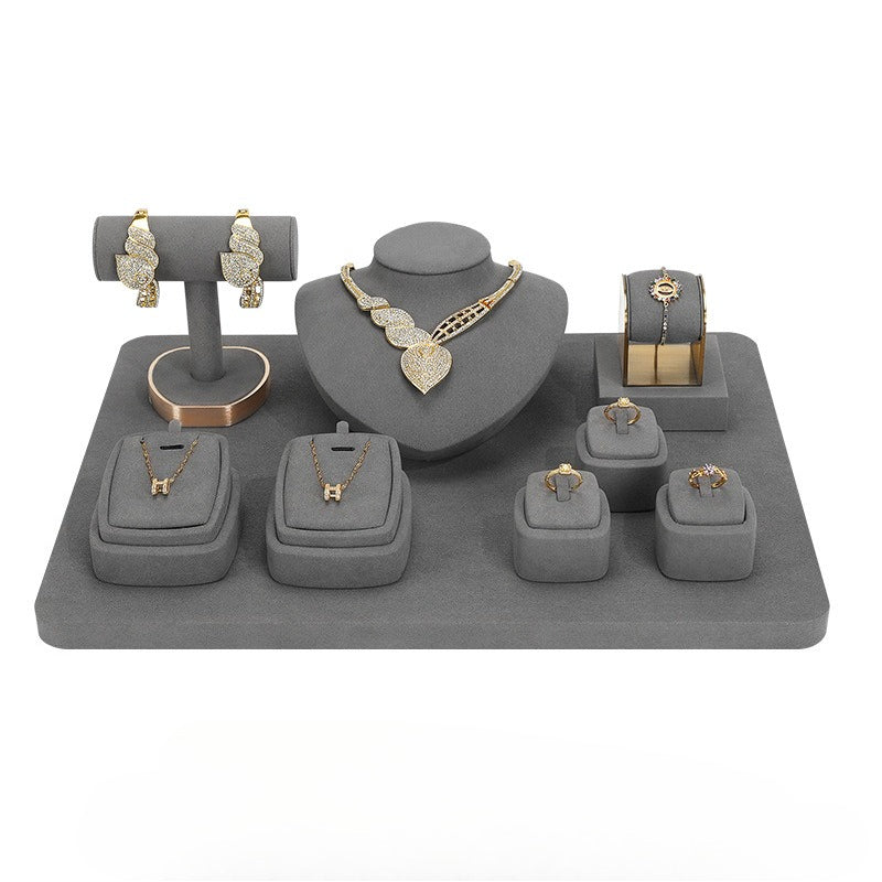 necklace display - Grey Gray Microfiber Bust Display Stand Necklace C02109 product view 09