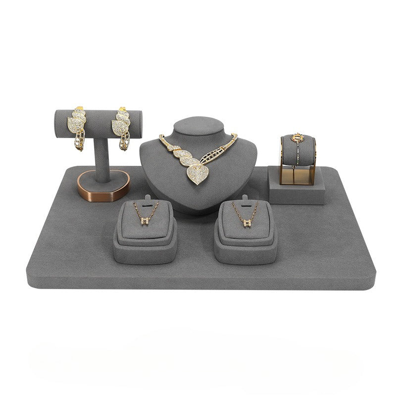 necklace display - Grey Gray Microfiber Bust Display Stand Necklace C02109 product view 10