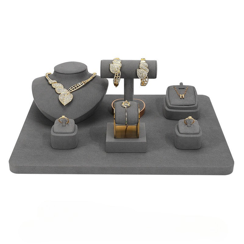 necklace display - Grey Gray Microfiber Bust Display Stand Necklace C02109 product view 11