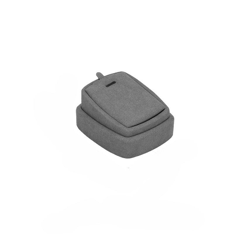 necklace display - Grey Gray Microfiber Bust Display Stand Necklace C02109 side view