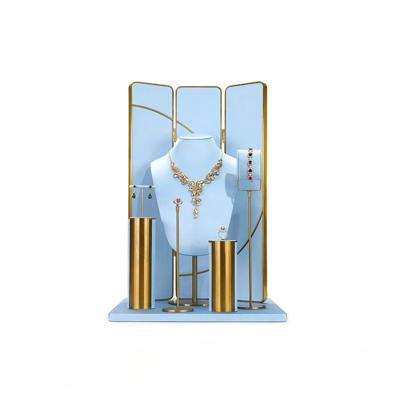 necklace display - Blue Gold Display Stand Necklace Bust C02719 product view 13