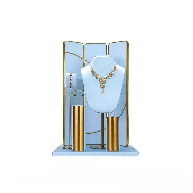 necklace display - Blue Gold Display Stand Necklace Bust C02719 product view 16