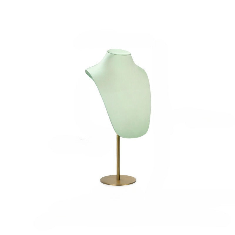 necklace display - Green Gold Velvet Metal Display Stand Necklaces C02936 open view
