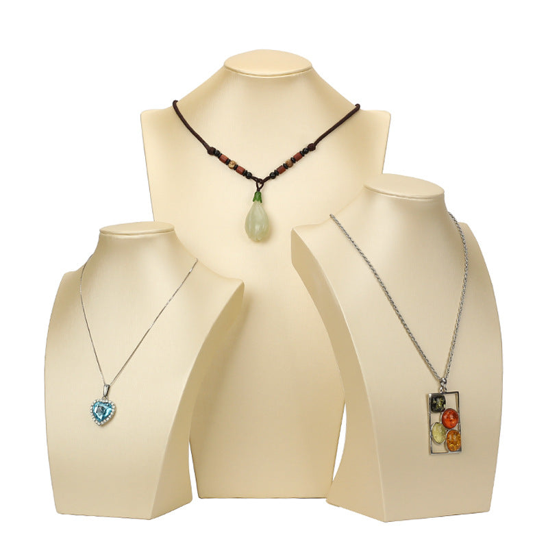 necklace display - PU Leather Bust Necklace Display Stand C01388 detail view