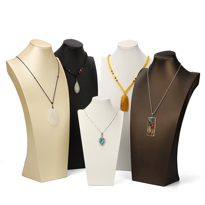 necklace display - PU Leather Bust Necklace Display Stand C01388 front view