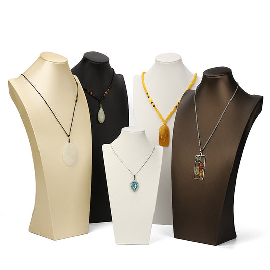 necklace display - PU Leather Bust Necklace Display Stand C01388 front view