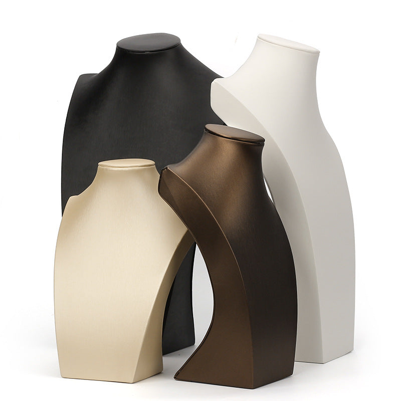 necklace display - PU Leather Bust Necklace Display Stand C01388 open view