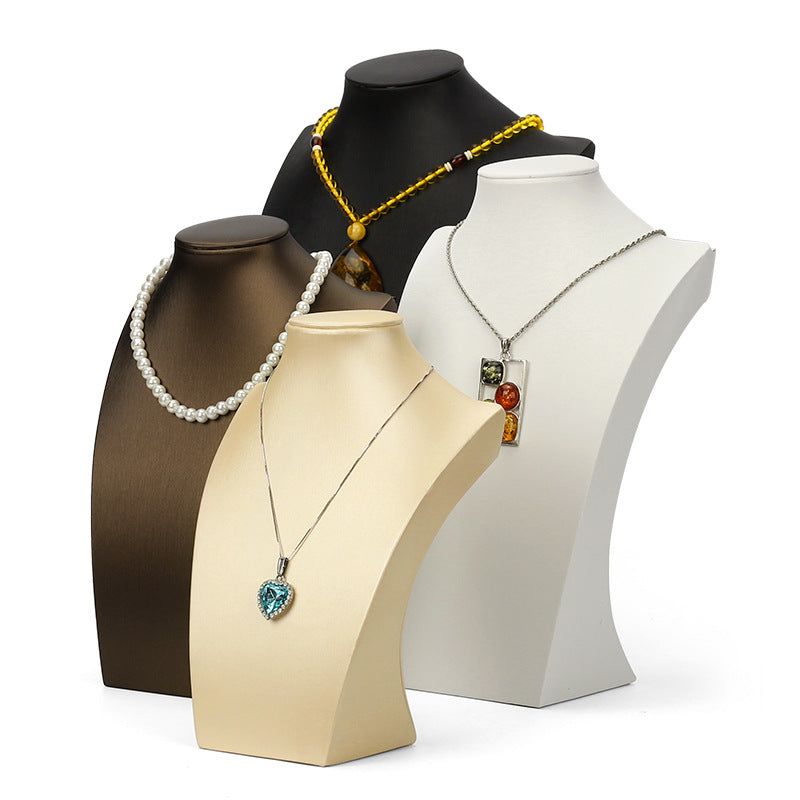 necklace display - PU Leather Bust Necklace Display Stand C01388 side view