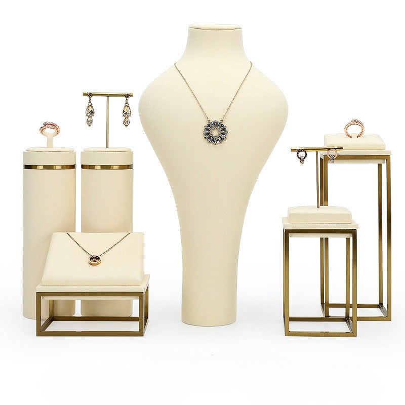 necklace display - Metal Microfiber Mannequin Display Stand Necklaces C01999 product view 23