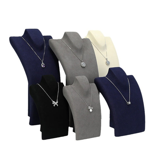 necklace display - Microfiber Mannequin Necklace Display Stand C02097 front view
