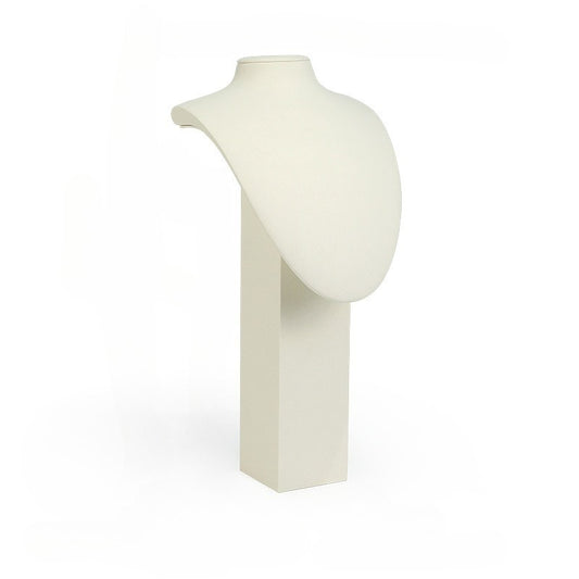 necklace display - White Gold Velvet Display Stand Necklaces Rings C02887 open view