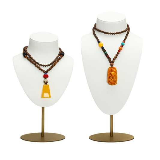 necklace display - White Metal Necklace Display Bust C00723 open view