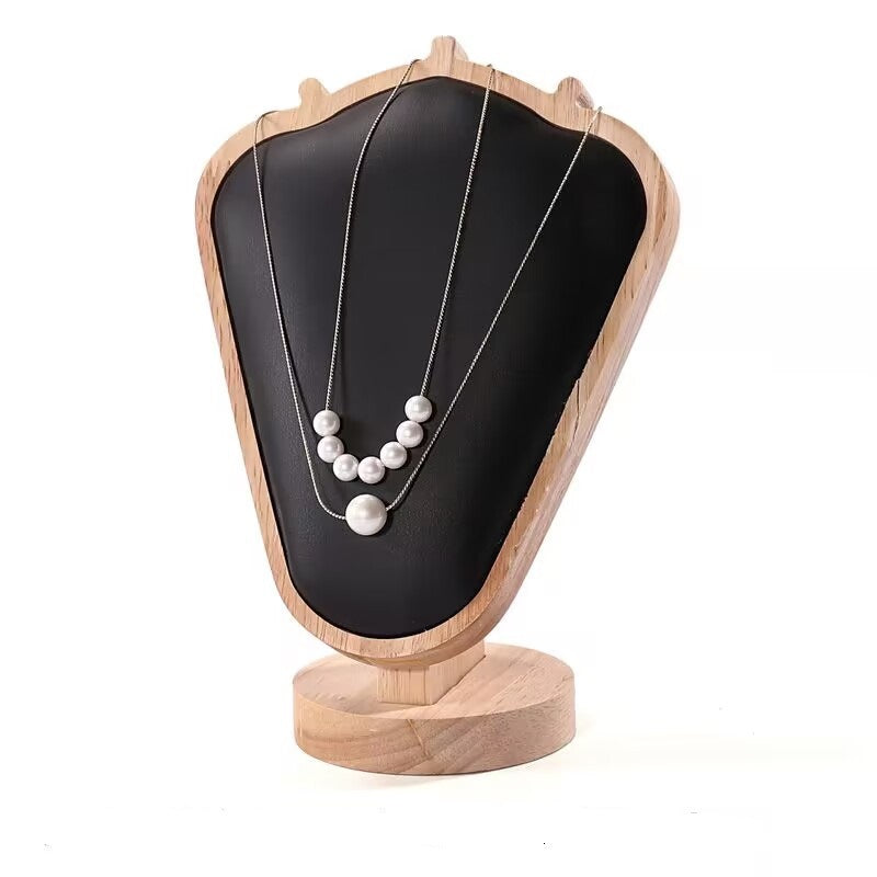 necklace display - Wood Velvet Necklace Display Bust Stand C02654 detail view
