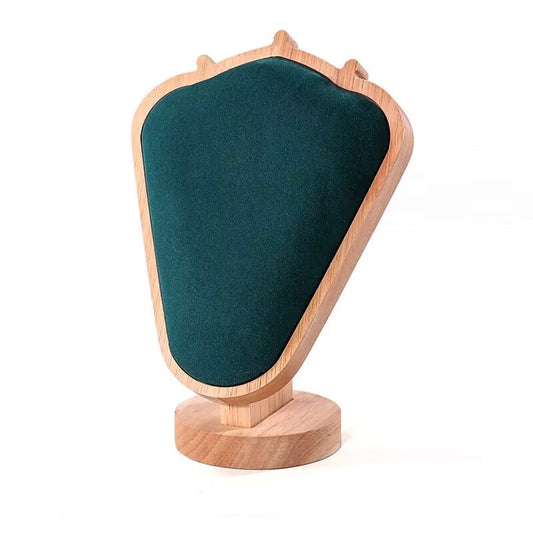 necklace display - Wood Velvet Necklace Display Bust Stand C02654 open view