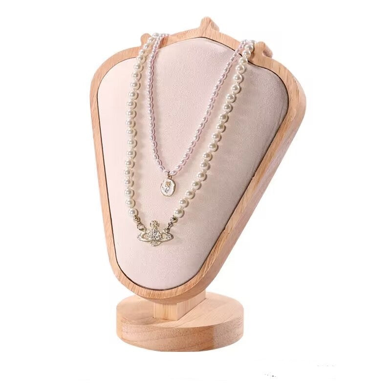 necklace display - Wood Velvet Necklace Display Bust Stand C02654 product view 06
