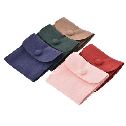 organza jewelry pouch - 100 Blue Pink Suede Organza Pouch Bags Pouches JP004-SU-BK front view
