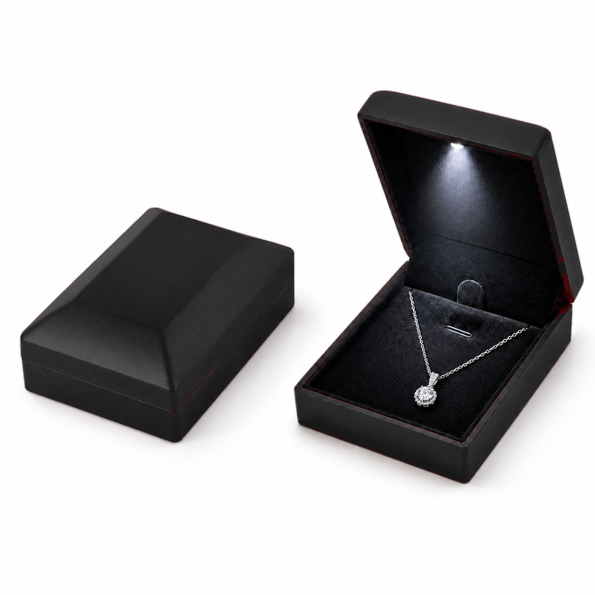 pendant box - 12Pcs Black LED Pendant Box with Lighted Interior LB56P-BK-12Pcs detail view
