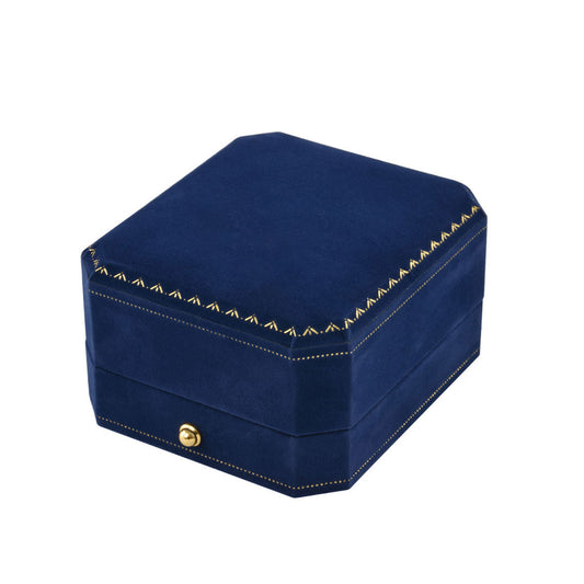 pendant box - Blue Octagonal Velvet Pendant Boxes - 12 Pack V17-P1 B W-12Pcs open view