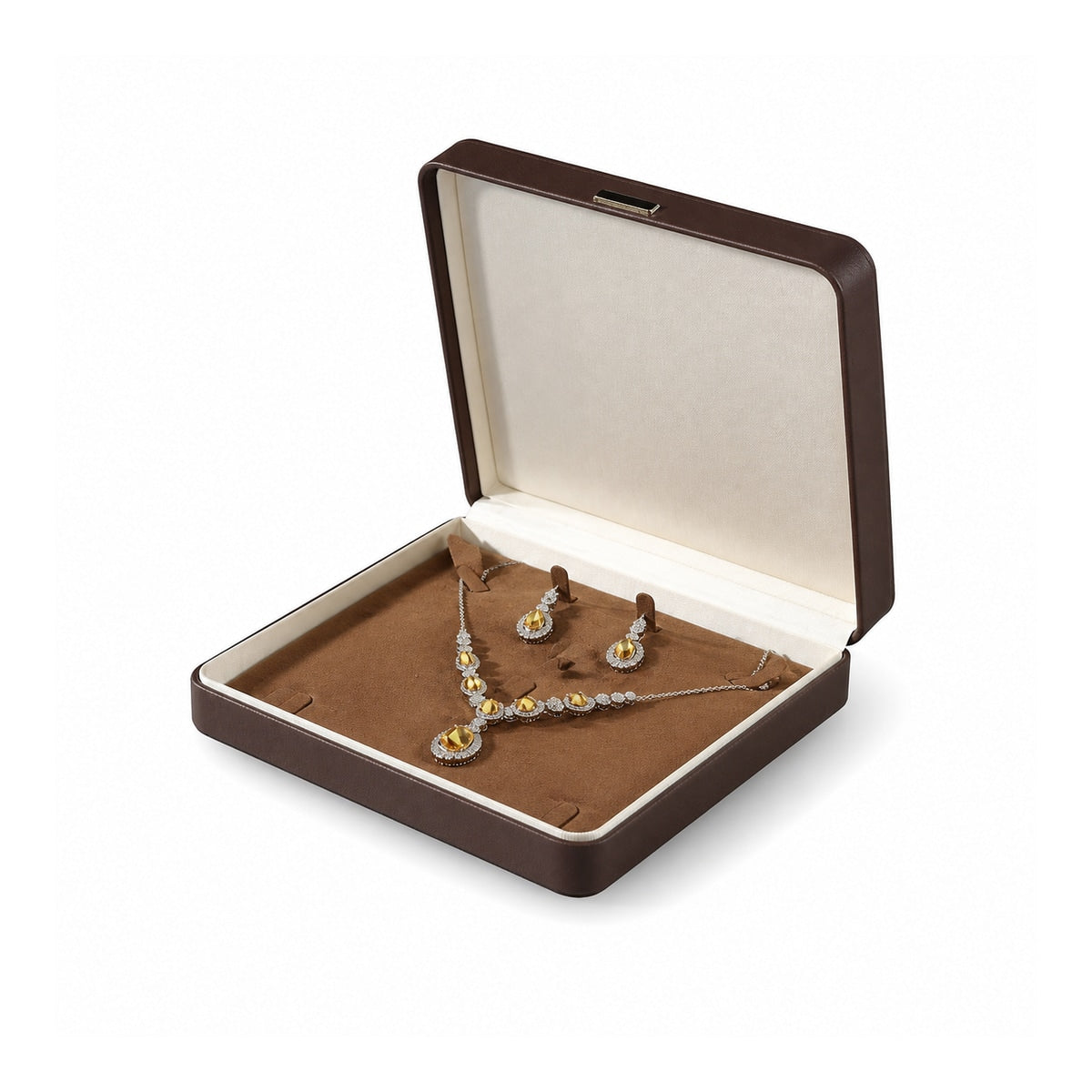 pendant box and bracelet box and necklace box - Brown PU Leather Box Bracelet Necklace Pendant C00218 product view 06