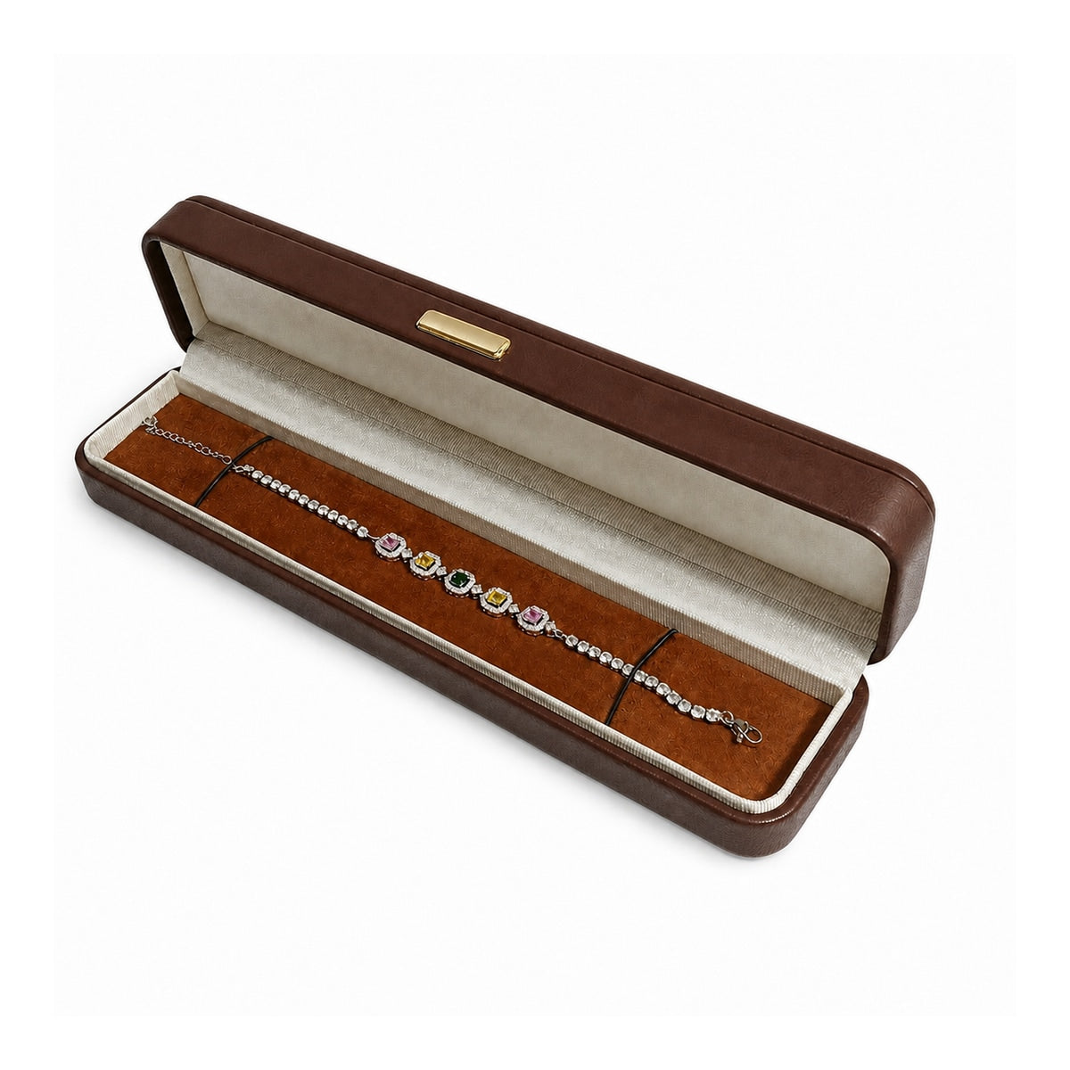 pendant box and bracelet box and necklace box - Brown PU Leather Box Bracelet Necklace Pendant C00218 product view 05