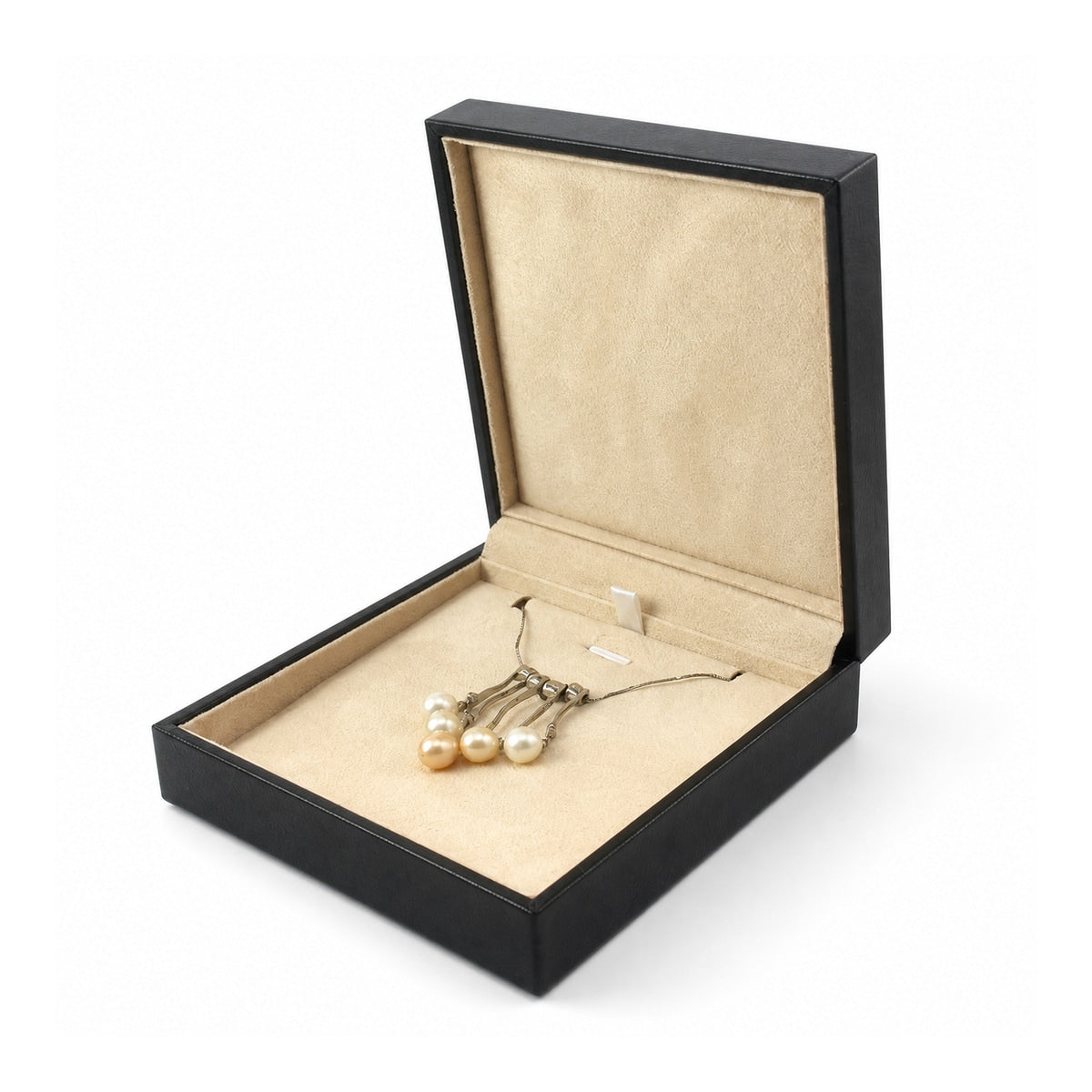 pendant box and bracelet box and necklace box - Black PU Leather Box Necklace Bracelet Pendant C00229 product view 05