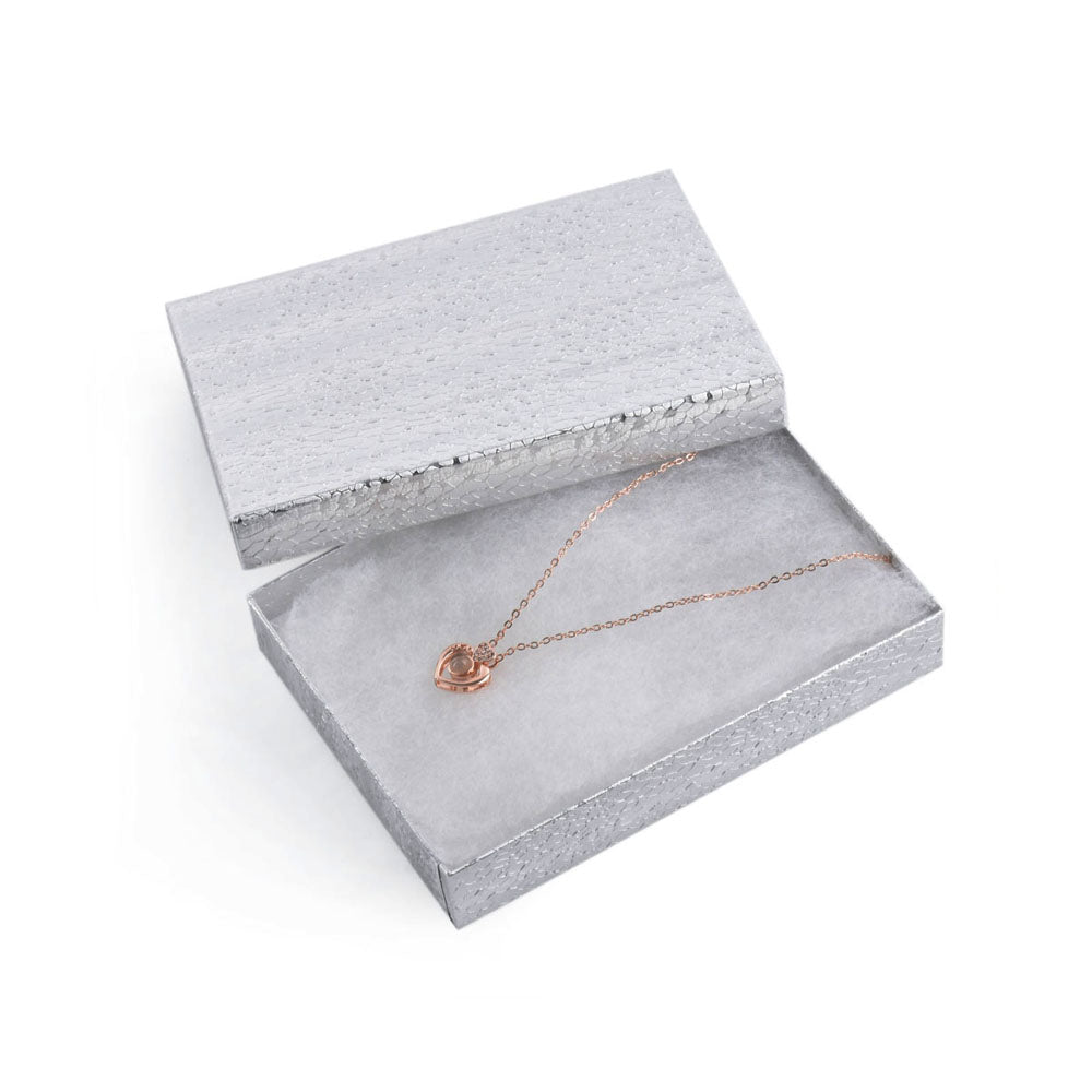 pendant box - 100pcs Silver Cotton Cardboard Boxes Pendant BX2853S front view