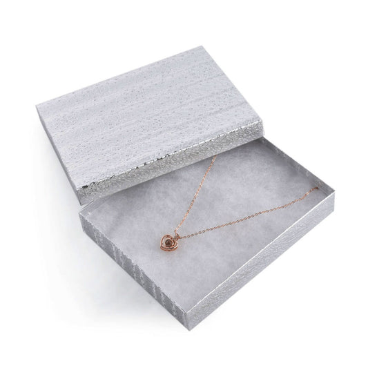 pendant box - 100pcs Silver Cotton Cardboard Boxes Pendant BX2865S front view