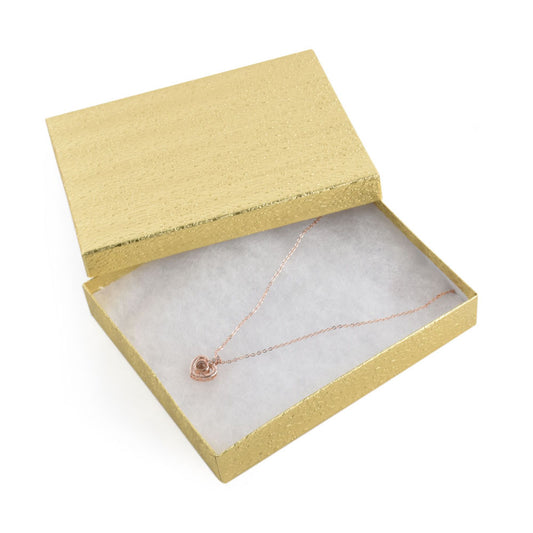 pendant box - 100pcs Gold Cotton Cardboard Boxes Pendant BX2865 front view