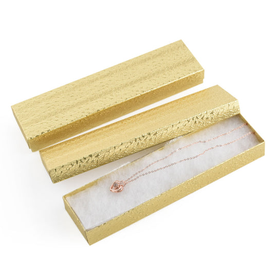 pendant box - 100pcs Gold Cotton Cardboard Boxes Pendant BX2882 front view