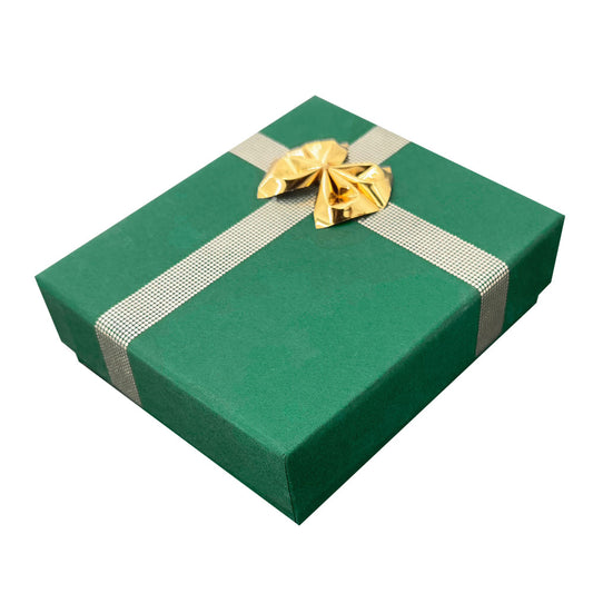 pendant box - 24-Piece Green Ribbon Paper Pendant Gift Boxes B0923-G open view