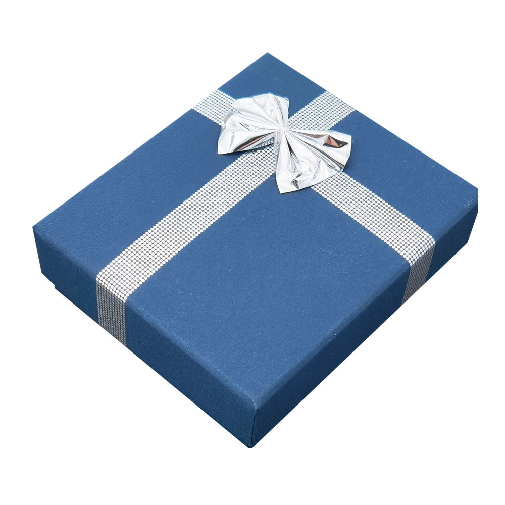 pendant box - 24-Piece Navy Blue Ribbon Paper Pendant Gift Boxes B0923-B open view