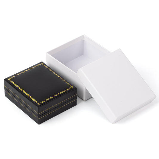pendant box and necklace box - 12pcs Black Red Leatherette Necklace Pendant Box LP9-BK BK open view