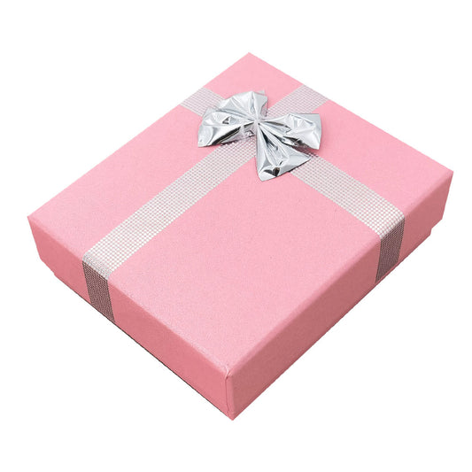 pendant box - 24-Piece Pink Ribbon Paper Pendant Gift Boxes B0923-P open view